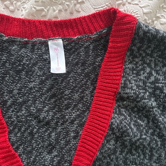 Christmas Ugly Sweater Festive Reindeer Rudy Sequin Cardigan S/M - Picture 7 of 8